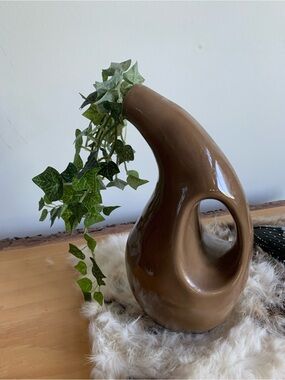 PICK ANY 3 ITEMS FOR $10 - Rachael Ray Brown Ceramic Vase with Faux Ivy